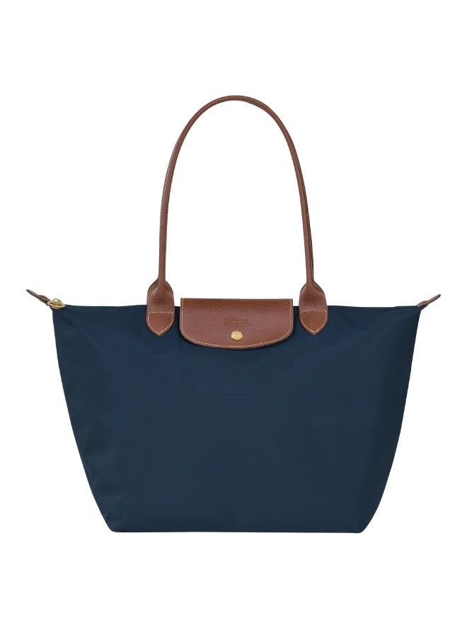 Longchamp Le Pliage Large Shoulder Straps women's Classic Fashion Versatile Large Makeup Bag, Handbag, Shoulder Bag Navy Blue - Recycled Canvas - Image 3